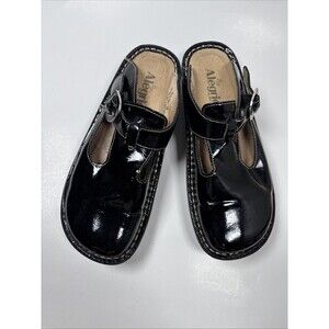 Alegria ALG-101 Mary Janes Clogs Comfort Shoes Black Patent Leather Size 38